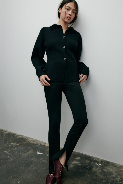 

Кардиган на пуговицах приталенный, Черный, Кардиган на пуговицах приталенный