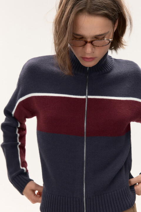 

Джемпер на молнии вязаный, Белый, Джемпер на молнии вязаный