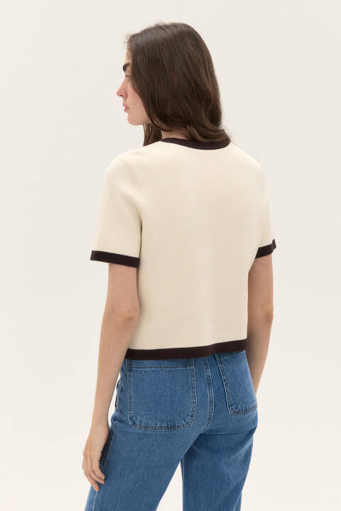 

Кардиган вязаный с короткими рукавами, Молочный, Кардиган вязаный с короткими рукавами