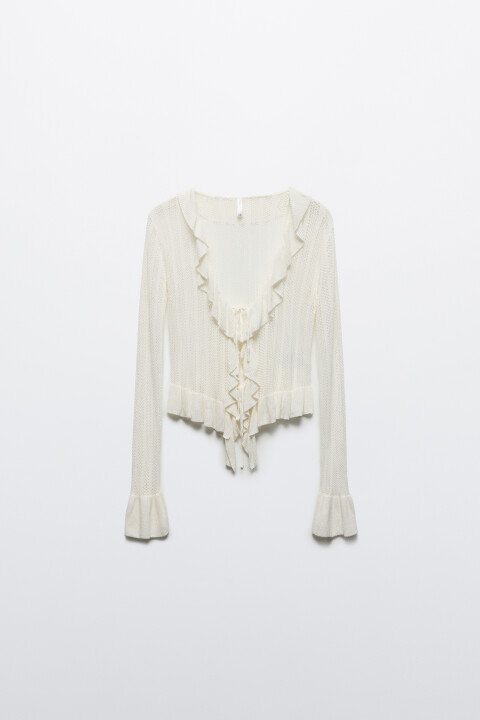 Кардиган на завязках с воланами