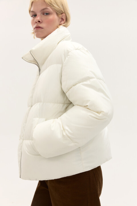 

Куртка стеганая с воротником-стойкой, Молочный, Куртка стеганая с воротником-стойкой