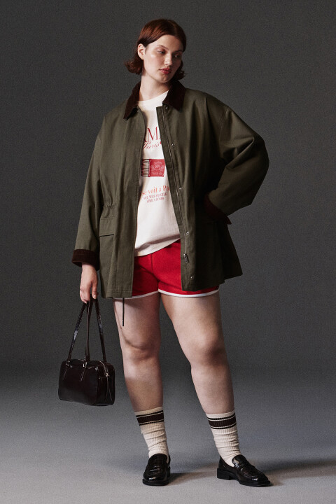 

Куртка-парка с вельветовым воротником, Зеленый, Куртка-парка с вельветовым воротником