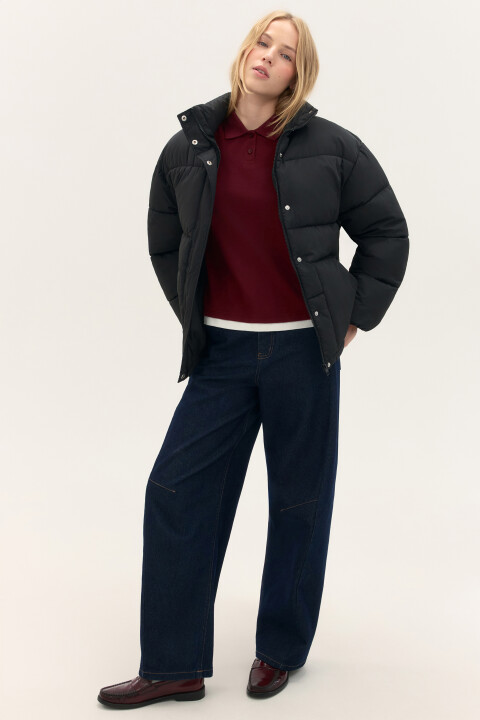 

Куртка стеганая с воротником-стойкой, Черный, Куртка стеганая с воротником-стойкой