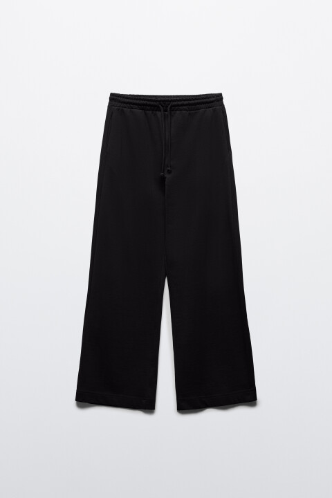 

Брюки широкие трикотажные из футера, Черный, Брюки широкие трикотажные из футера