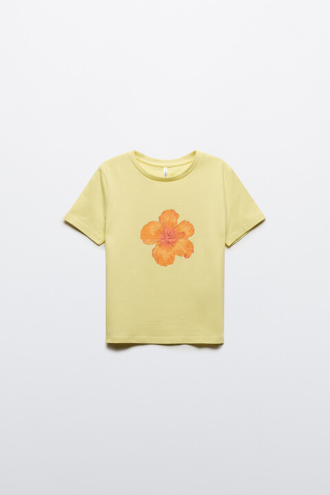 

Футболка облегающая с принтом, Желтый, Футболка облегающая с принтом