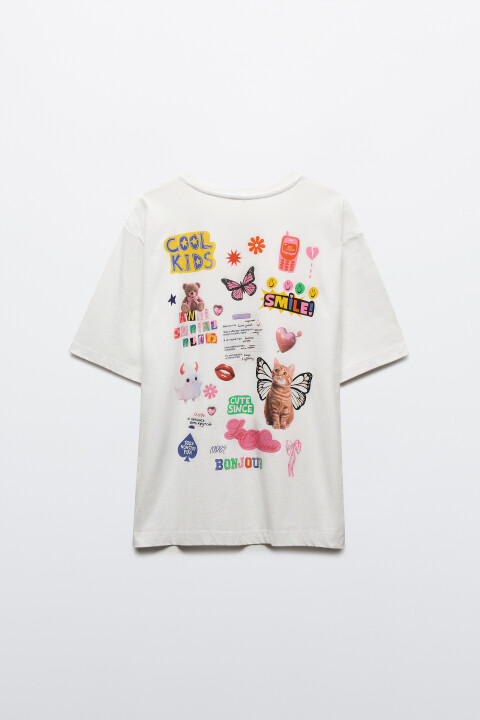 

Футболка oversize с принтом, Красный, Футболка oversize с принтом