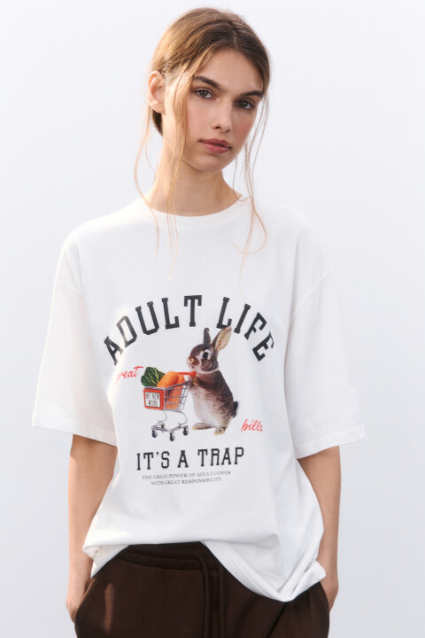 

Футболка свободная с принтом, Мультиколор, Футболка свободная с принтом