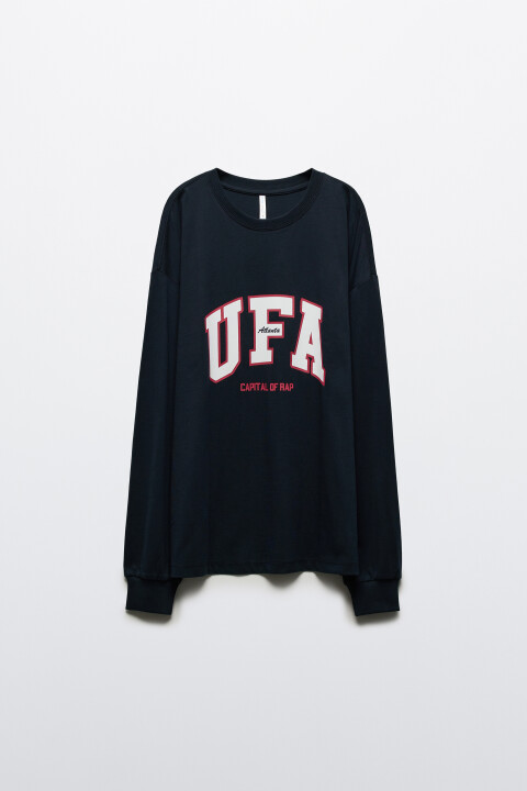 Лонгслив хлопковый с принтом