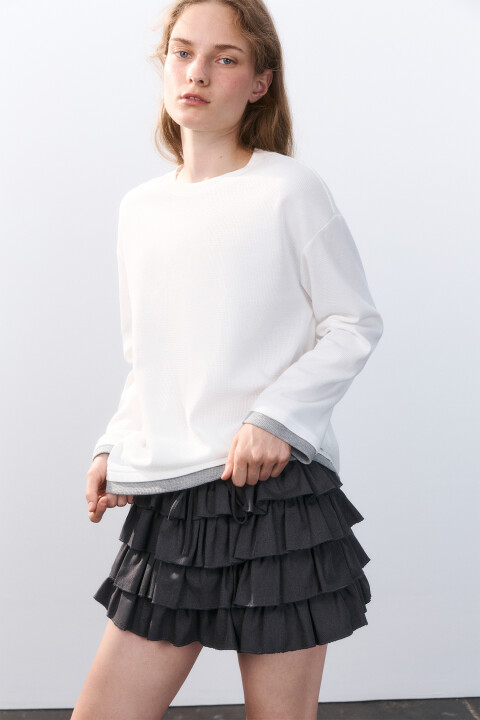 

Лонгслив с имитацией второго слоя, Молочный, Лонгслив с имитацией второго слоя