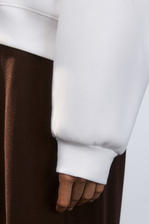 

Свитшот утепленный с принтом, Белый, Свитшот утепленный с принтом