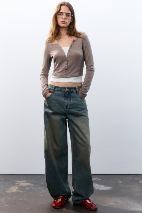 

Джинсы baggy fit со средней посадкой, Синий, Джинсы baggy fit со средней посадкой