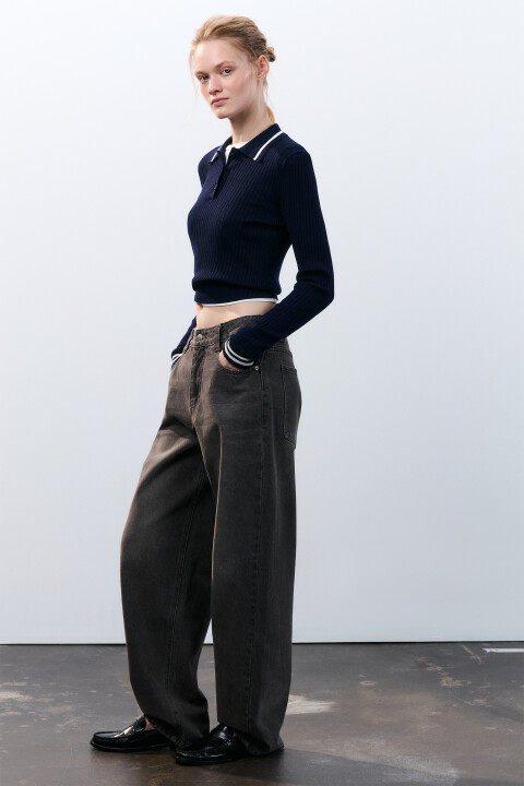 

Джинсы baggy fit со средней посадкой, Тауп, Джинсы baggy fit со средней посадкой