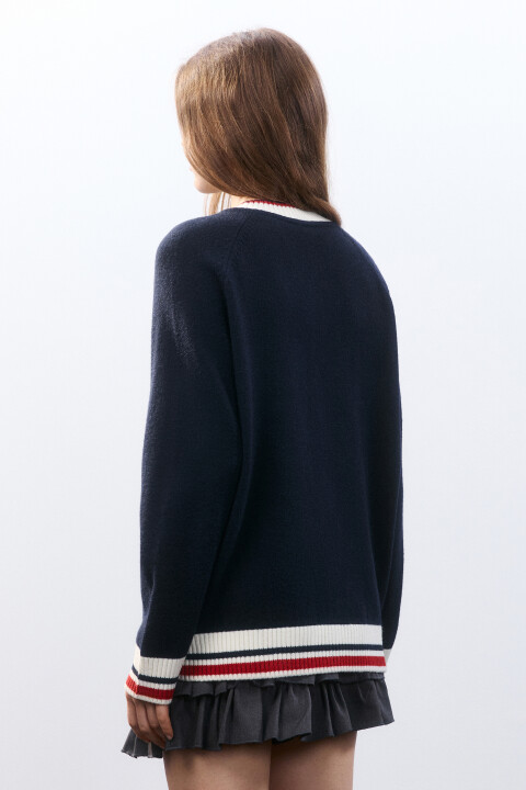 

Кардиган на молнии с принтом, Синий, Кардиган на молнии с принтом