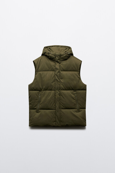 

Жилет стеганый с капюшоном, Зеленый, Жилет стеганый с капюшоном