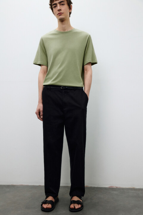 

Брюки зауженные из хлопка, Черный, Брюки зауженные из хлопка