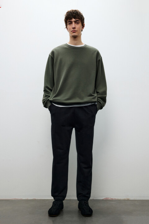 

Брюки-джоггеры из хлопкового текстиля, Черный, Брюки-джоггеры из хлопкового текстиля