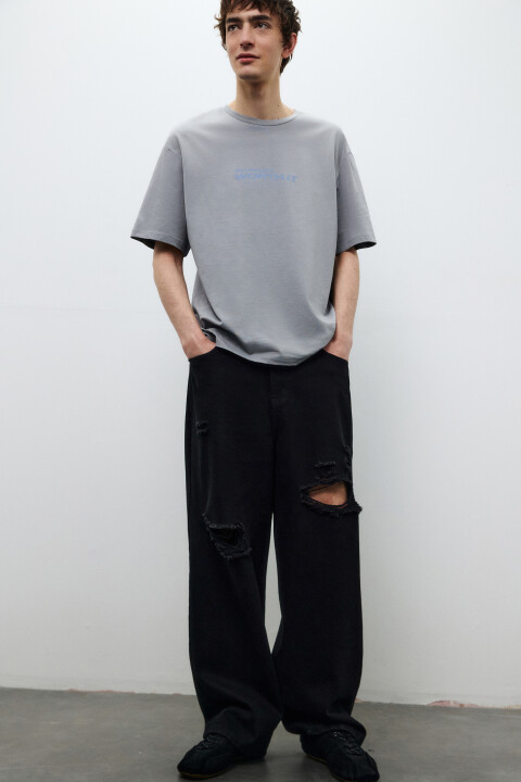

Джинсы baggy fit рваные, Черный, Джинсы baggy fit рваные