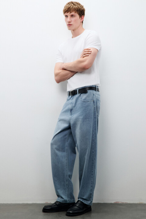 

Джинсы baggy fit зауженные, Голубой, Джинсы baggy fit зауженные