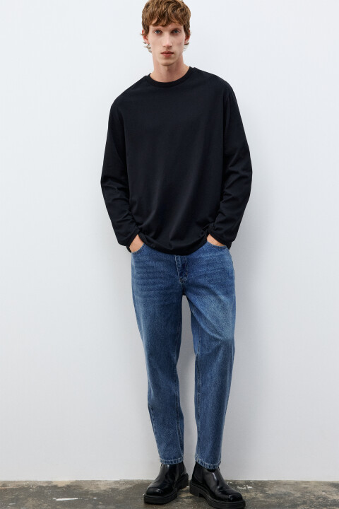 

Джинсы зауженные с вареным эффектом, Голубой, Джинсы зауженные с вареным эффектом