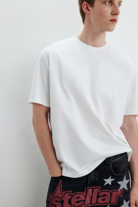 

Футболка базовая из плотного хлопка, Белый, Футболка базовая из плотного хлопка