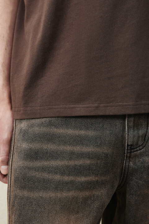 

Футболка вареная с принтом, Коричневый, Футболка вареная с принтом