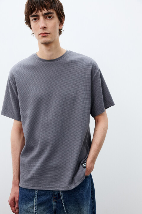 

Футболка из фактурной ткани, Серый, Футболка из фактурной ткани