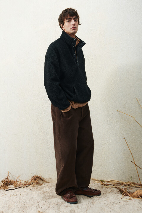 

Толстовка флисовая с карманом, Черный, Толстовка флисовая с карманом