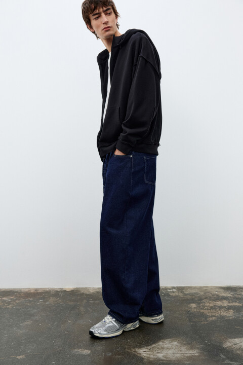 

Худи-зипка из футера с капюшоном, Черный, Худи-зипка из футера с капюшоном