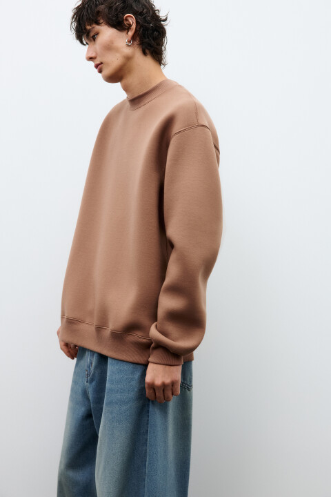 

Свитшот из гладкого неопрена, Коричневый, Свитшот из гладкого неопрена