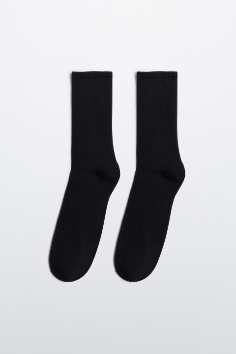 

Носки высокие в рубчик, Черный, Носки высокие в рубчик