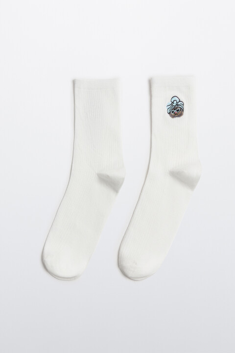 

Носки с вышитыми котиками, Ванильный, Носки с вышитыми котиками