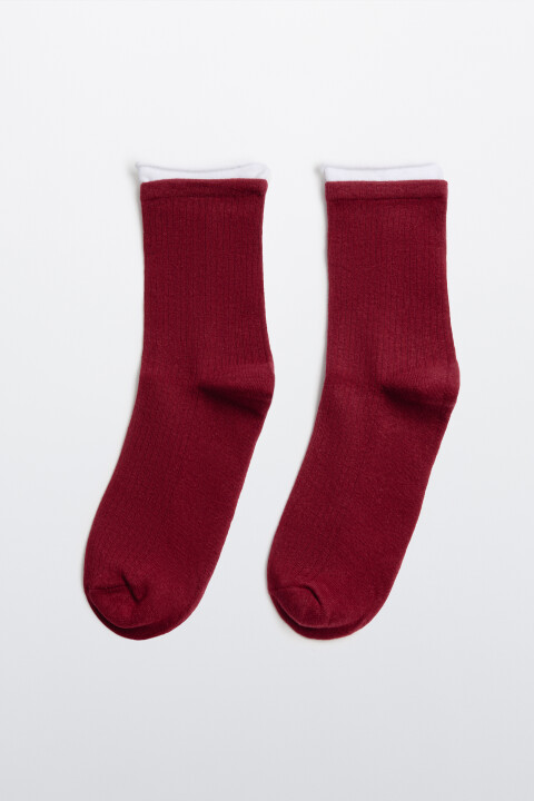 

Носки с имитацией второго слоя, Бордовый, Носки с имитацией второго слоя