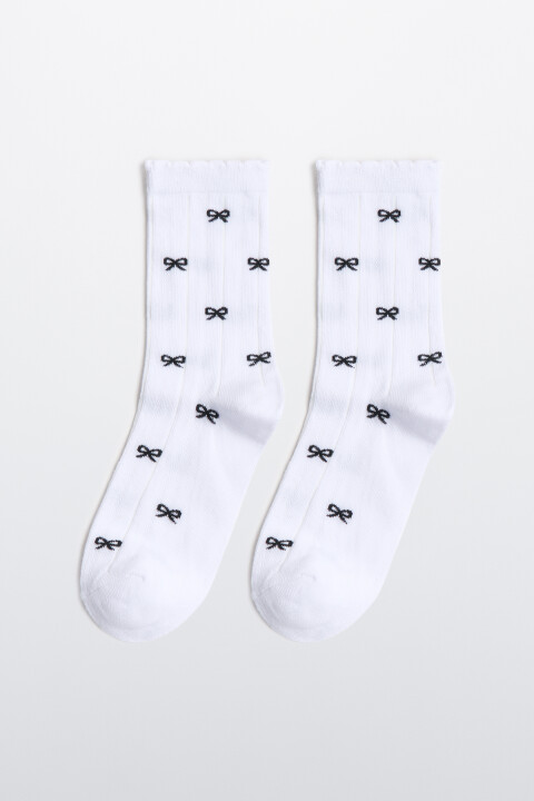 

Носки с оборками и бантиками, Белый, Носки с оборками и бантиками