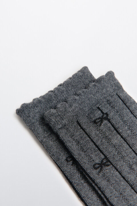 

Носки с оборками и бантиками, Серый, Носки с оборками и бантиками