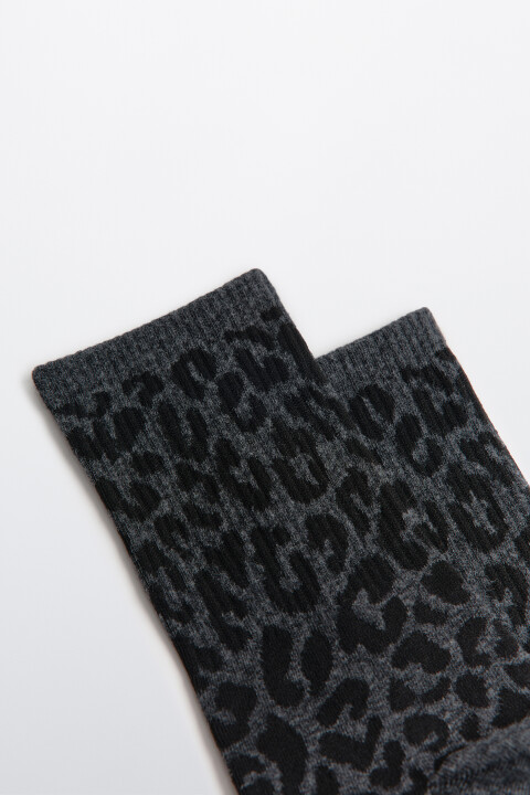 

Носки с леопардовым принтом, Серый, Носки с леопардовым принтом