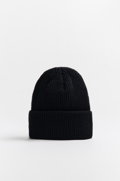 

Шапка унисекс вязаная в рубчик, Черный, Шапка унисекс вязаная в рубчик