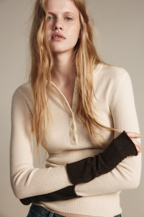 

Митенки трикотажные с шерстью, Коричневый, Митенки трикотажные с шерстью