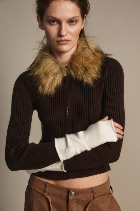 

Митенки трикотажные с шерстью, Молочный, Митенки трикотажные с шерстью