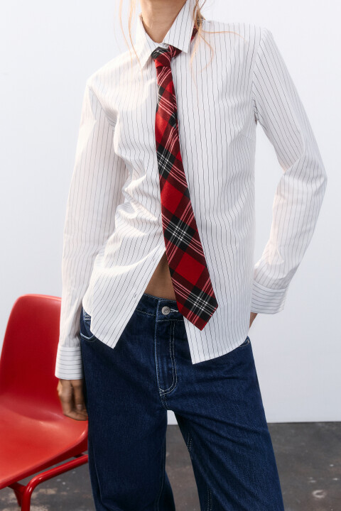 

Галстук с принтом в клетку, Мультиколор, Галстук с принтом в клетку