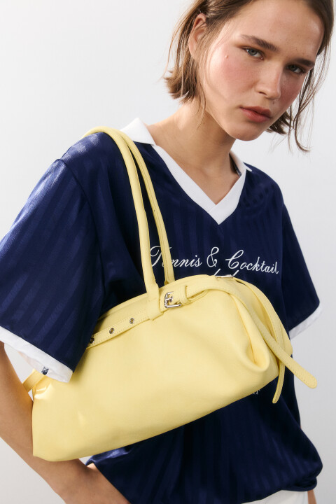 

Сумка-багет с ремешками, Желтый, Сумка-багет с ремешками