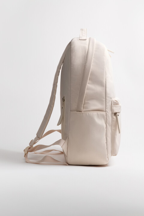 

Рюкзак текстильный с карманом, Бежевый, Рюкзак текстильный с карманом