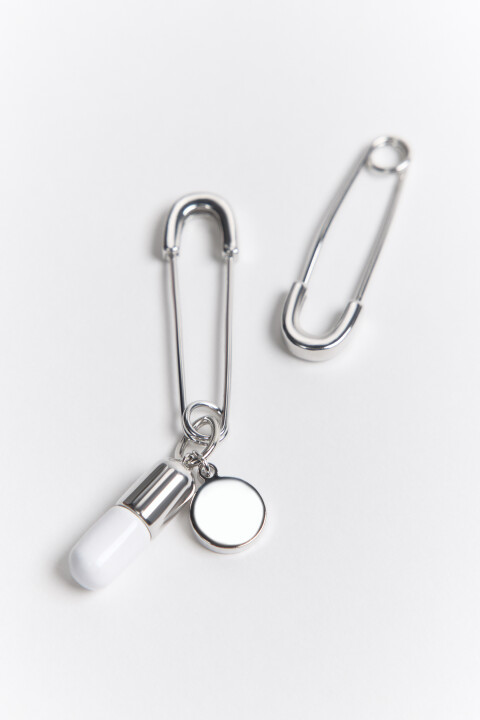 

Серьги-булавки с подвесками, Серый, Серьги-булавки с подвесками