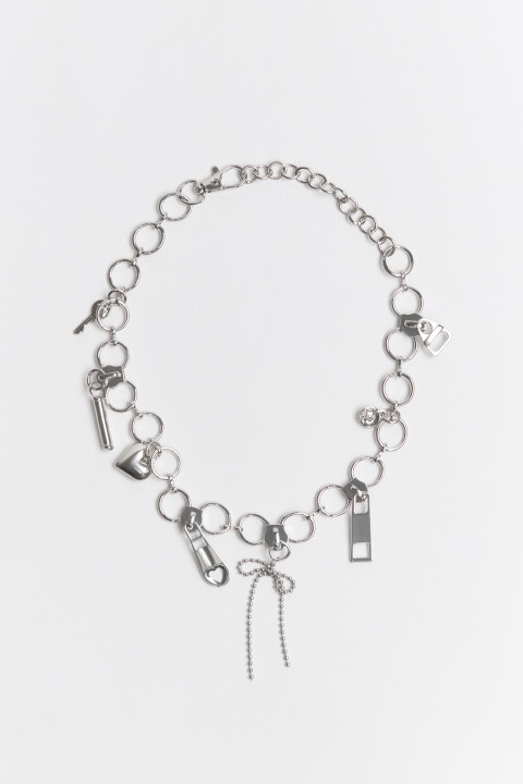 

Колье-чокер с подвесками, Серый, Колье-чокер с подвесками