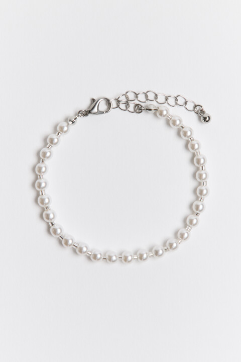 

Браслет с жемчужными бусинами, Серый, Браслет с жемчужными бусинами