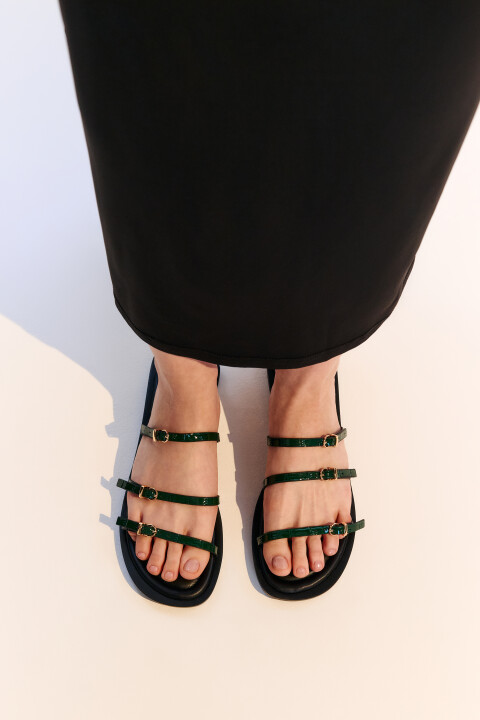 

Сабо с тонкими ремешками, Зеленый, Сабо с тонкими ремешками