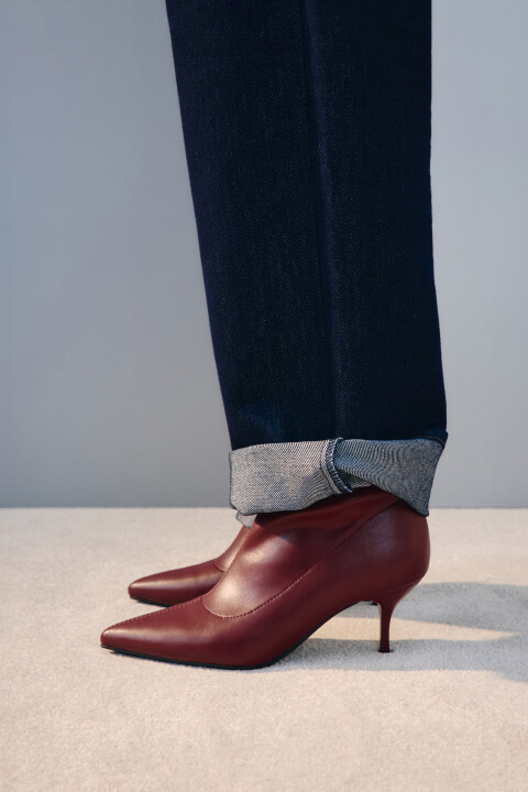 

Ботильоны с эластичным верхом, Бордовый, Ботильоны с эластичным верхом