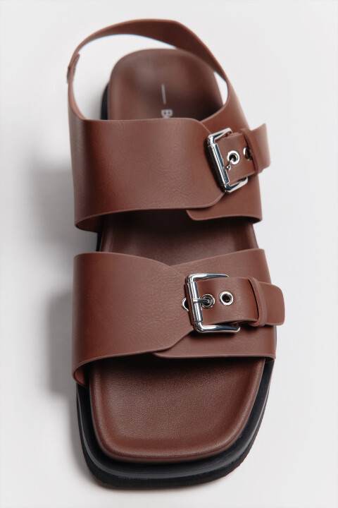 

Сандалии с широкими ремешками, Коричневый, Сандалии с широкими ремешками