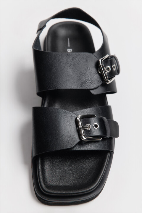 

Сандалии с широкими ремешками, Черный, Сандалии с широкими ремешками