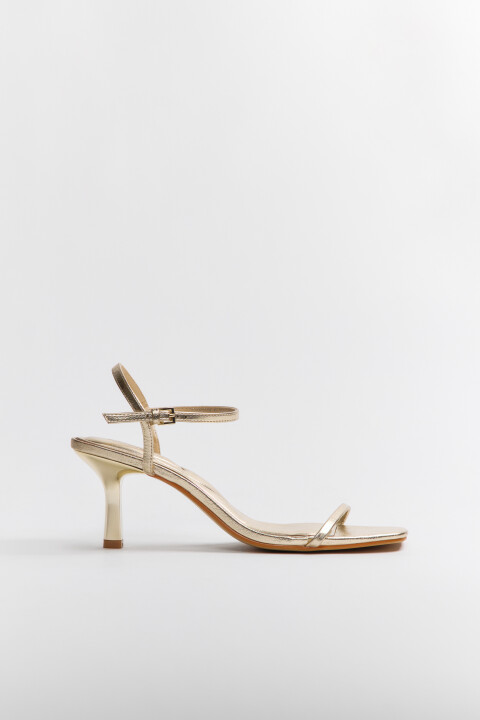 

Босоножки на каблуке с тонкими ремешками, Желтый, Босоножки на каблуке с тонкими ремешками