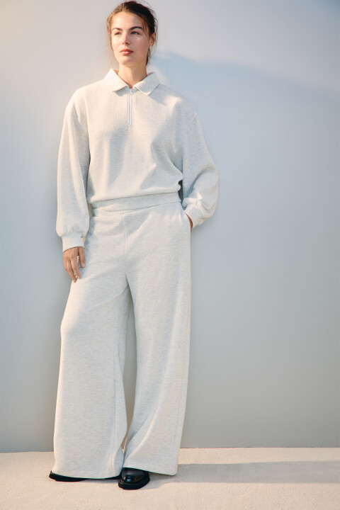 

Брюки из трикотажа в рубчик, Серый, Брюки из трикотажа в рубчик